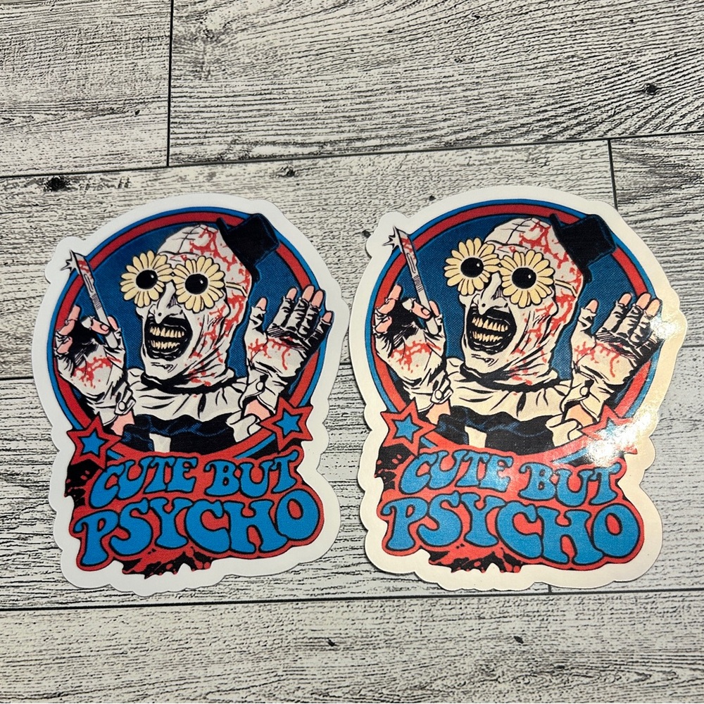 Cute But Psycho Sticker 4pc Set - Picture 2 of 2